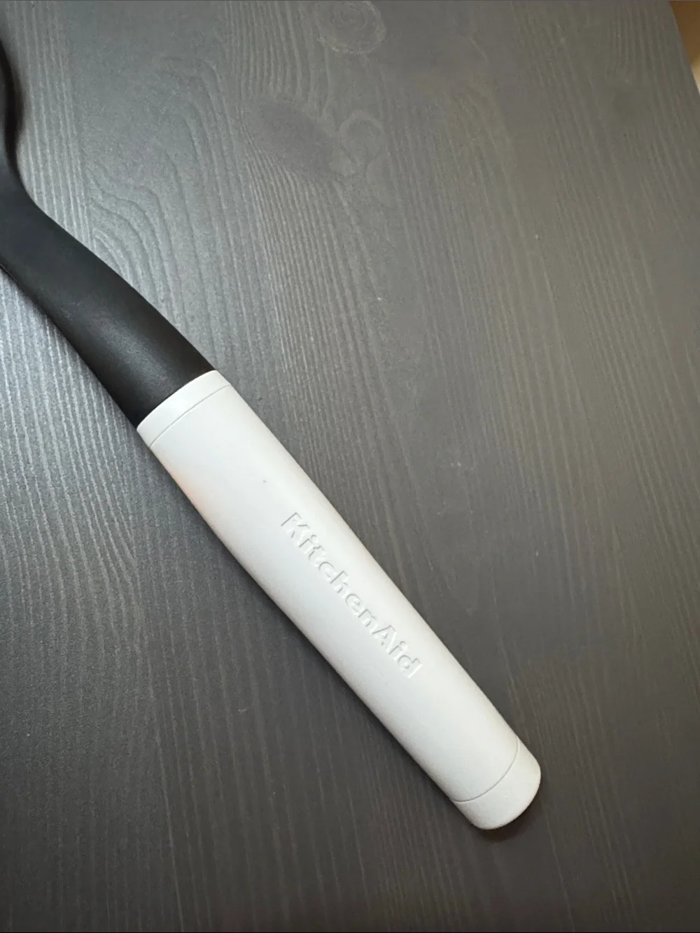 KitchenAid almond white cream & black kitchen utensil heavy duty spatula
